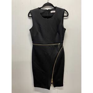 Calvin Klein Women's Dress Size 6 Black with Gold Hardware Sleeveless